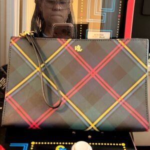 Ralph Lauren Tartan Wristlet - Black, Red, Yellow, Green